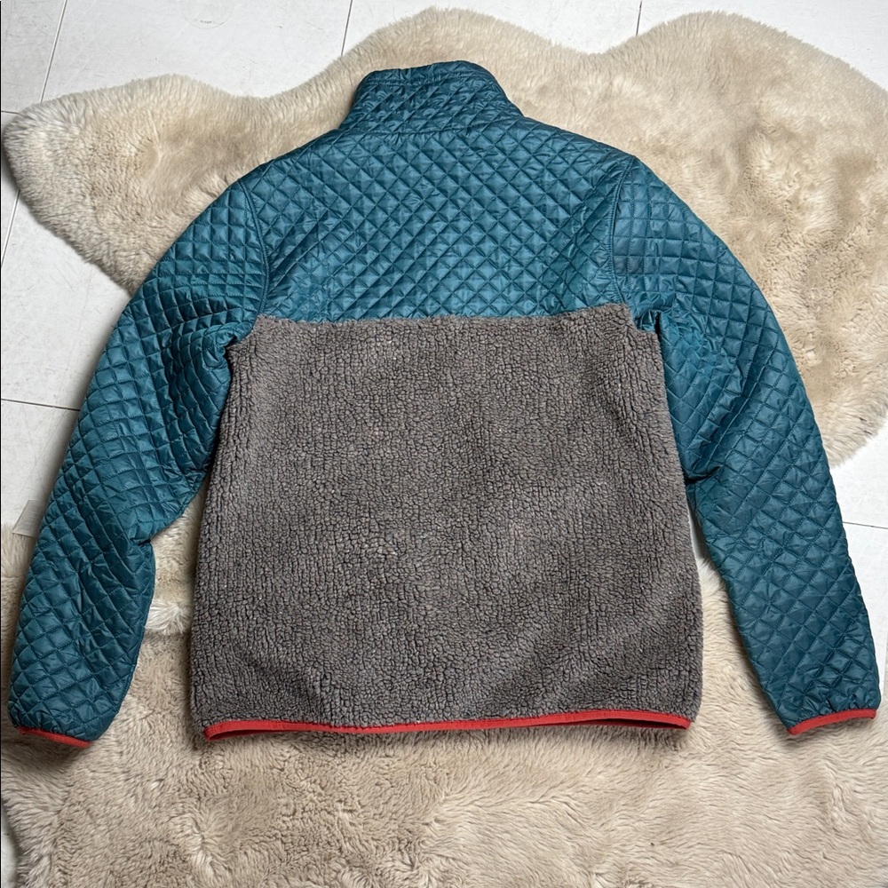 Patagonia Mixed Snap T Pullover Sweater Jacket Teal Grey Orange Quilted Small - Picture 3 of 12
